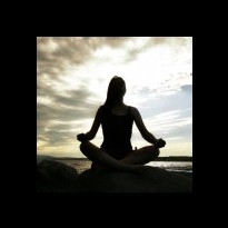 woman in lotus position