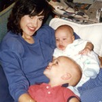 Lissa Coffey with her sons as babies