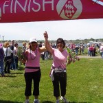 Judy Quint and a friend finish the Avon 2-day walk