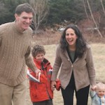 Lisa with husband and sons